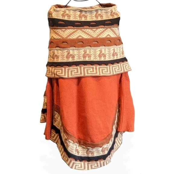 Bundle Reserved Handmade Women's  Alpaca Wool Poncho in Peru size S/M - Picture 5 of 5